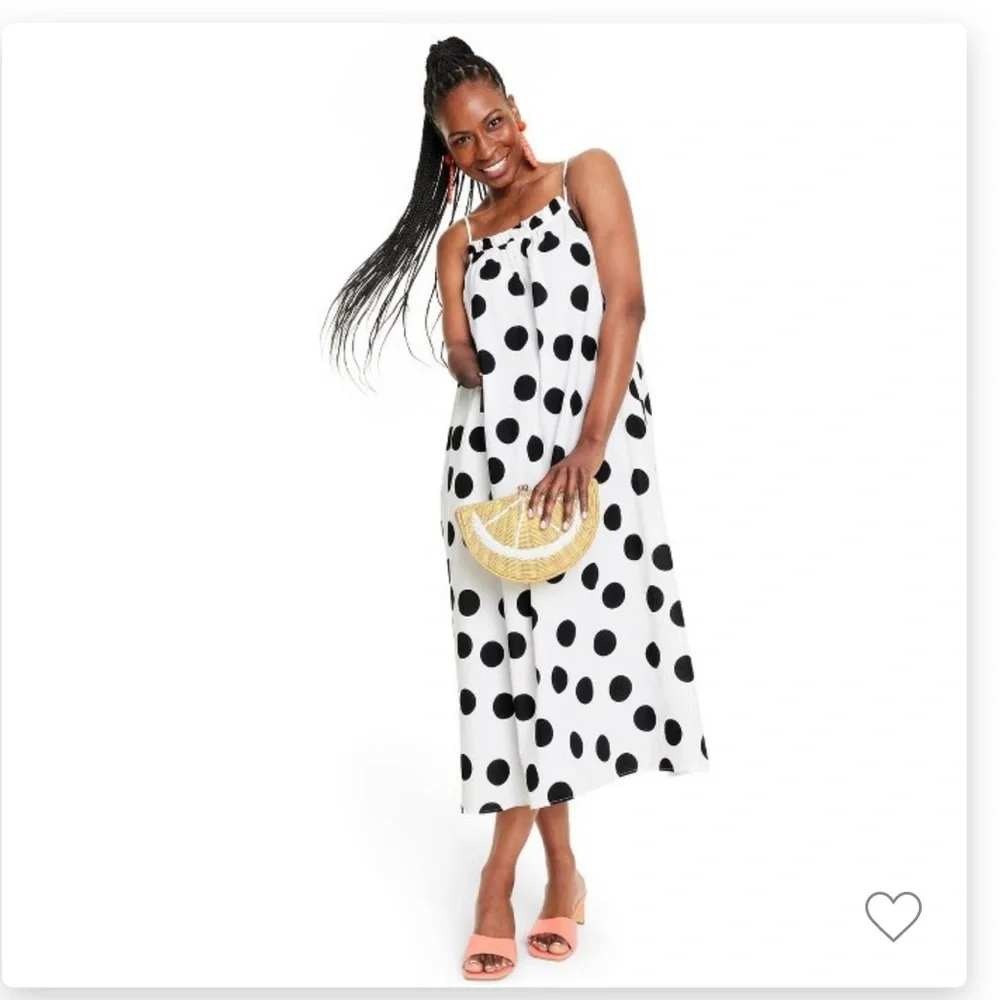 Tabitha Brown x Target Women's Polka Dot Cover Up Dress Black White Beach XS